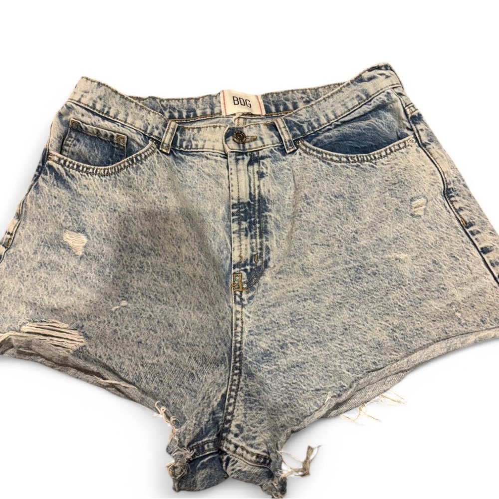 BDG Women's Distressed Denim Shorts - Blue